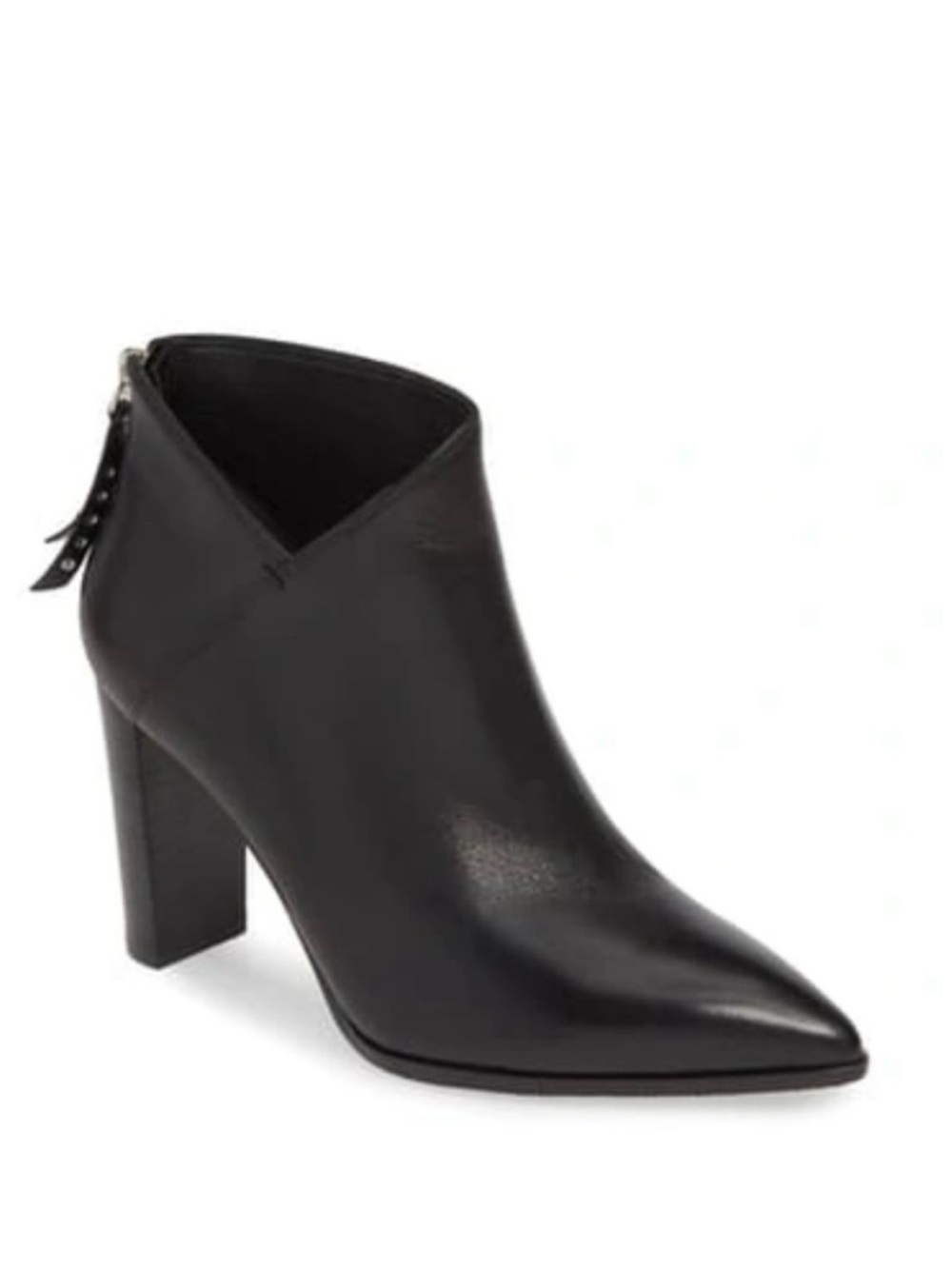 PAIGE Kenna Black Leather Ankle Boots
